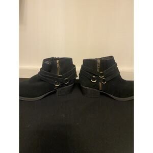 Crown Vintage Tanger Suede Leather Ankle Boot Bootie Shoes Buckle Size 7 M